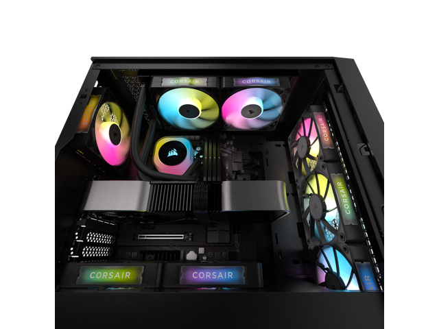 CORSAIR - iCUE LINK RX120 RGB 120mm PWM Computer Case Fan Starter Kit (3-pack) - Black - image 11