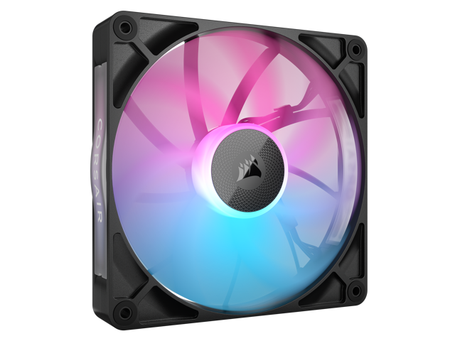 CORSAIR iCUE Link RX140 RGB 140mm PWM Fans with iCUE Link System Hub - Magnetic Dome Bearing - Dual Pack - Black