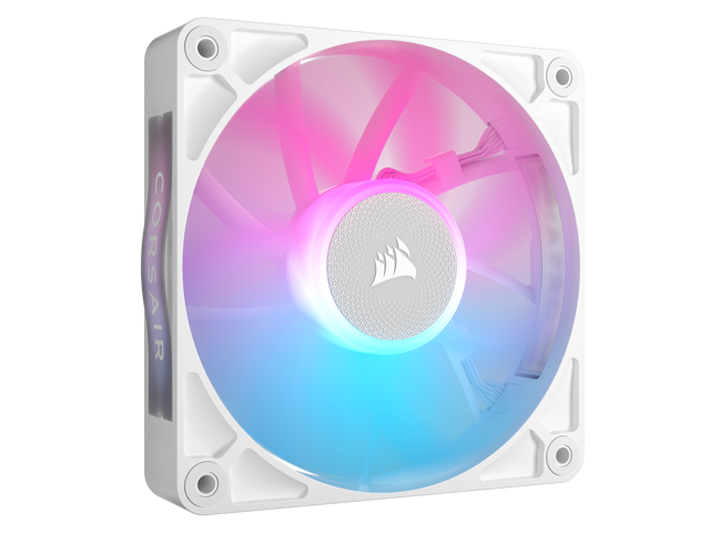 CORSAIR - iCUE LINK RX120 RGB 120mm PWM Computer Case Fan Starter Kit (3-pack) - White - image 5