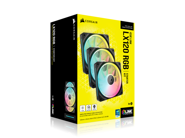 CORSAIR - CUE LINK LX120 RGB 120mm PWM Fans Starter Kit (3-pack) - Black - image 4