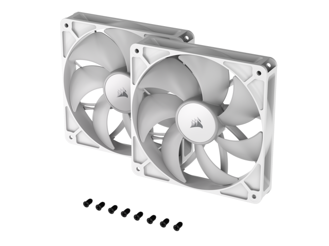 Open Box - CORSAIR RS140 ARGB PWM 140mm Fans Dual Pack - White - Simplified Control - Daisy-Chain 4-Pin PWM and +5V ARGB Connections - Concentrated...