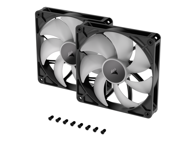 CORSAIR RS140 ARGB PWM 140mm Fans Dual Pack - Simplified Control - Daisy-Chain 4-Pin PWM and +5V ARGB Connections - Concentrated AirGuide Cooling -...