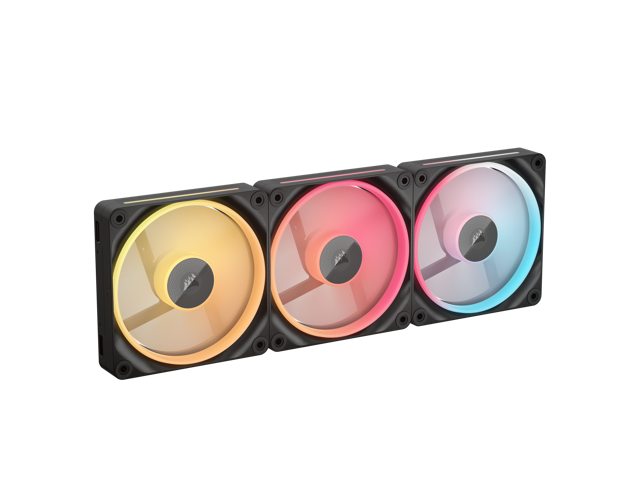 CORSAIR - iCUE LINK LX120-R RGB 120mm PWM Reverse Blade Computer Case Fan Starter Kit (3-pack) - Black - image 4