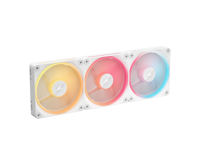 CORSAIR iCUE LINK LX120-R RGB 120mm PWM Reverse Fans Starter Kit - White - Reverse Fan Blade - Dual Light Loops - Easy iCUE LINK Connectivity -...