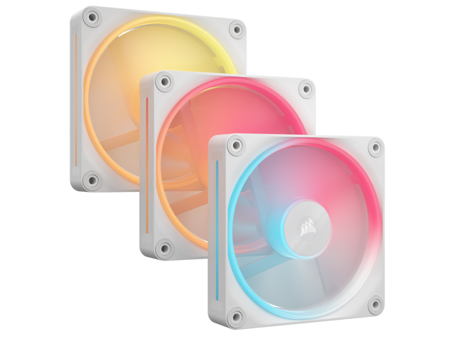 CORSAIR iCUE LINK LX120-R RGB 120mm PWM Reverse Fans Starter Kit - White - Reverse Fan Blade - Dual Light Loops - Easy iCUE LINK Connectivity -...