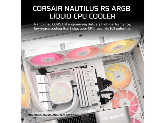 CORSAIR NAUTILUS RS ARGB 240mm AIO Liquid CPU Cooler (White) - image 2