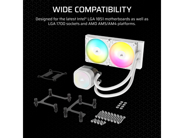 CORSAIR NAUTILUS RS ARGB 240mm AIO Liquid CPU Cooler (White) - image 6