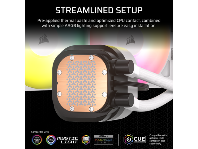 CORSAIR NAUTILUS 360 RS ARGB Liquid CPU Cooler - White - RS120 ARGB Fans - Fits Intel LGA 1851, AMD AM5/AM4 - Simple Daisy-Chain Connections -...