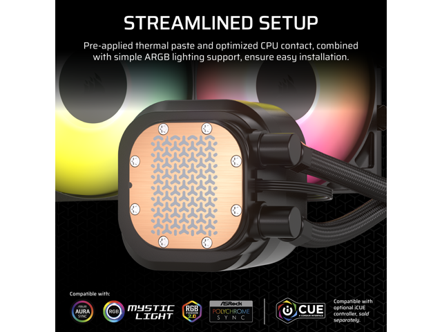 CORSAIR - NAUTILUS 240 ARGB Liquid CPU Cooler with RS120 ARGB Fans - Black - image 12