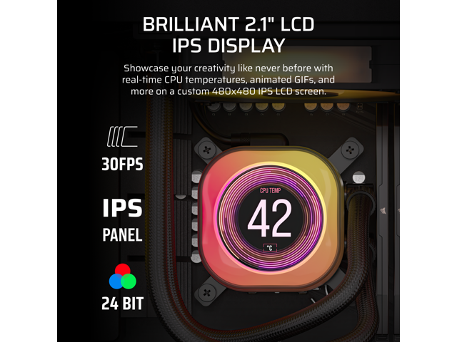 CORSAIR - iCUE LINK TITAN 240 RX LCD Liquid CPU Cooler - Black - image 8