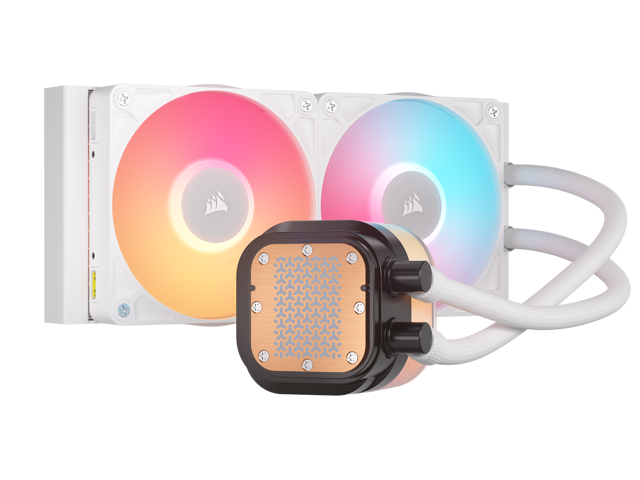 CORSAIR iCUE LINK TITAN 240 RX LCD Liquid CPU Cooler - White - RX120 RGB Fans - Fits Intel LGA 1851/1700, AMD AM5/AM4 - iCUE LINK System Hub...