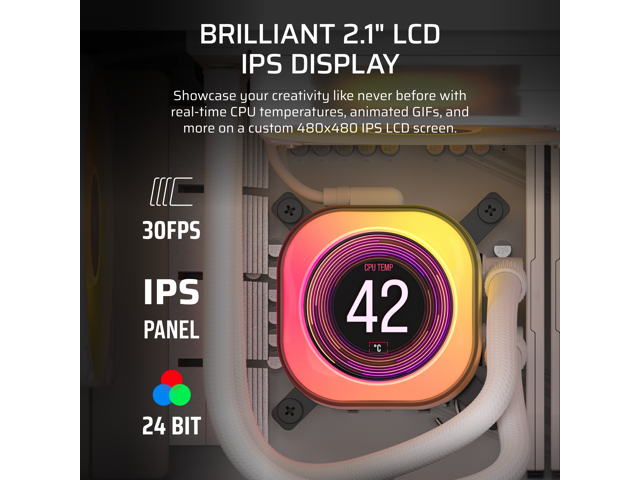 CORSAIR - iCUE LINK TITAN 360 RX LCD Liquid CPU Cooler - White - image 8