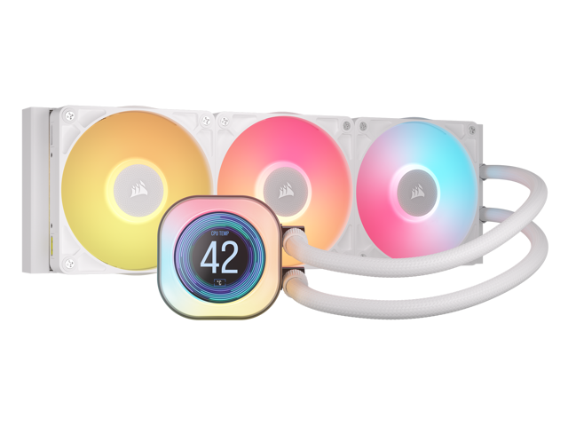 CORSAIR - iCUE LINK TITAN 360 RX LCD Liquid CPU Cooler - White - image 3