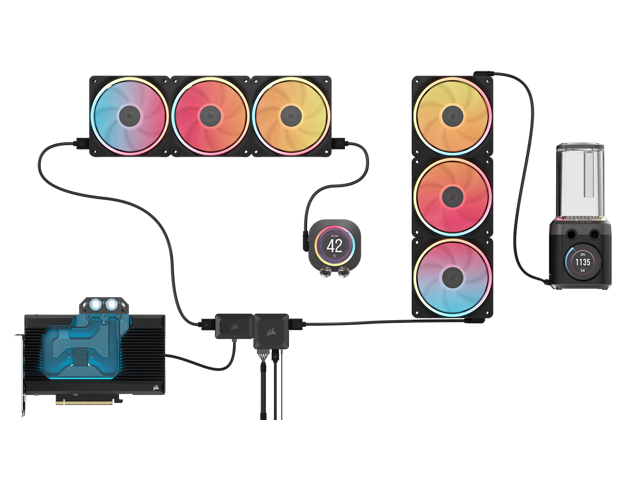 CORSAIR iCUE LINK XD6 RGB ELITE Pump Reservoir Unit CORSAIR iCUE LINK XD6 RGB ELITE Pump/Reservoir offers high coolant flow, a sleek design, RGB...