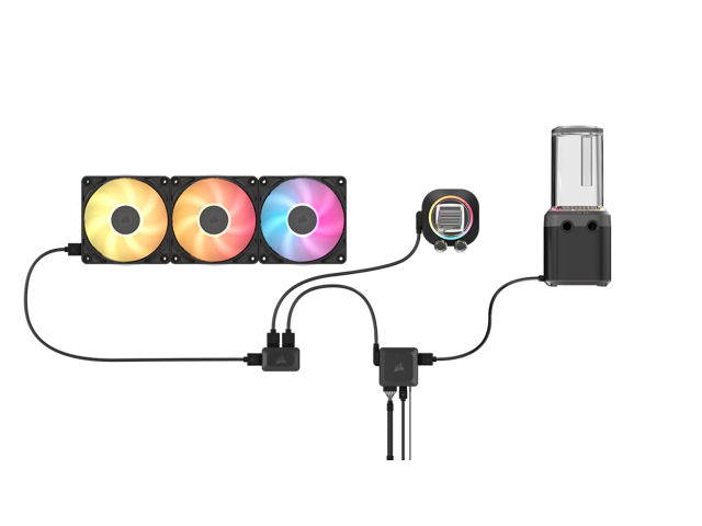 CORSAIR iCUE LINK XH505i RX 360 RGB Custom Cooling Kit - Hardline Custom Cooling Loop - XC7 ELITE CPU Water Block - XD6 ELITE Pump Reser - 3x RX120...
