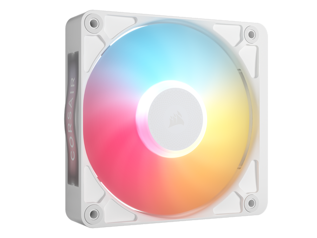 CORSAIR iCUE LINK RX120 II RGB 120mm PWM Fan White - Optimized for Quiet Operation - Up to 2,100 RPM - 8 RGB LEDs - Magnetic Dome Bearing -...