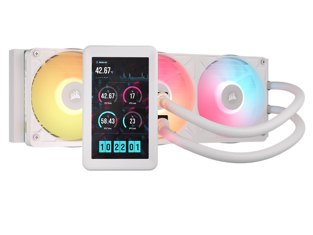 CORSAIR iCUE LINK TITAN II 360 RX LCD AIO Liquid CPU Cooler - White - 5' IPS LCD Screen - 720x1280 - DisplayPort Input - RX II RGB Fans - Fits AMD...