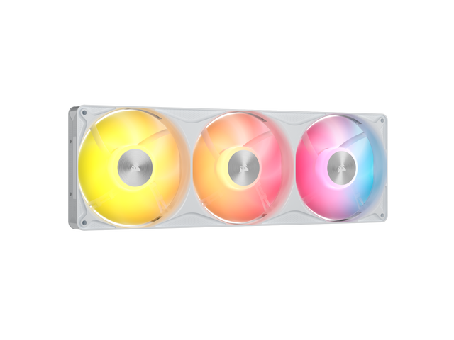 CORSAIR RS360 II ARGB Unified Frame PWM Fans - White - Daisy-Chain Connectivity - Magnetic Dome Bearing - AirGuide Technology - 8x RGB LEDs per Fan...