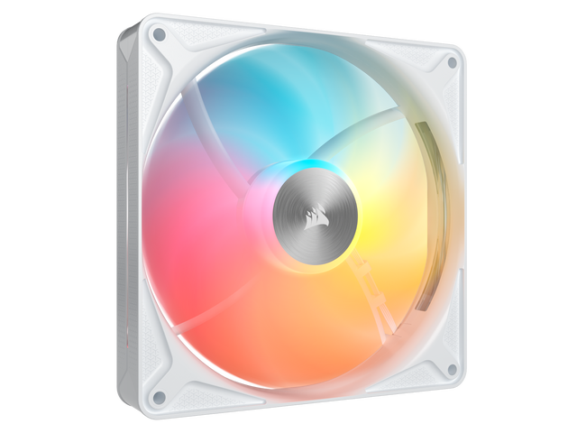 CORSAIR RS140 II ARGB 140mm PWM Fan - White - Daisy-Chain Connectivity - Magnetic Dome Bearing - AirGuide Technology - 8x RGB LEDs - Zero RPM Mode