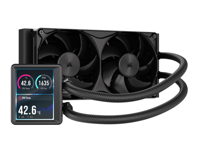 CORSAIR NAUTILUS II 240 RS LCD Liquid CPU Cooler - 3.5' IPS LCD Screen - FlowDrive 2S Pump - RS II Unified Frame Fans - 240mm Radiator - Fits AMD ...
