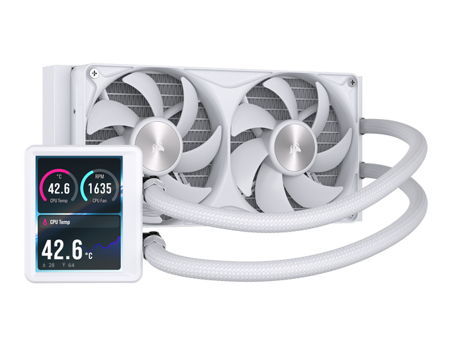 CORSAIR NAUTILUS II 240 RS LCD Liquid CPU Cooler - 3.5' IPS LCD Screen - FlowDrive 2S Pump - RS II Unified Frame Fans - 240mm Radiator - Fits AMD ...