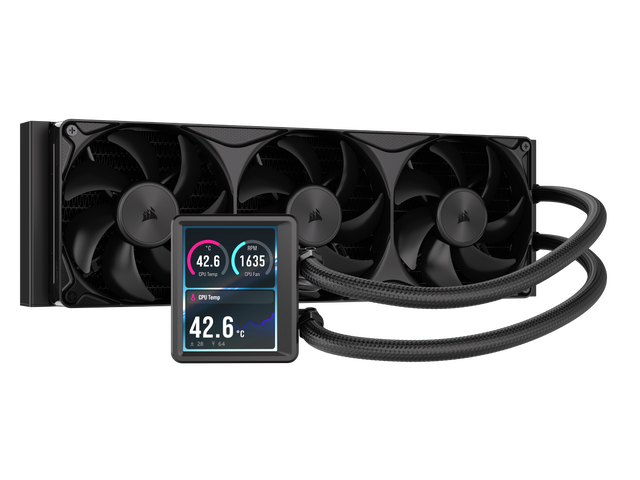 CORSAIR NAUTILUS II 360 RS LCD Liquid CPU Cooler - 3.5' IPS LCD Screen - FlowDrive 2S Pump - RS II Unified Frame Fans - 360mm Radiator - Fits AMD ...