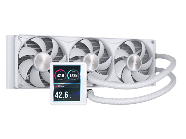 CORSAIR NAUTILUS II 360 RS LCD Liquid CPU Cooler - 3.5' IPS LCD Screen - FlowDrive 2S Pump - RS II Unified Frame Fans - 360mm Radiator - Fits AMD ...