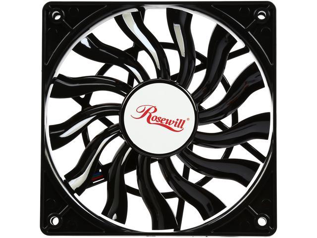 120mm Computer Case Cooling Fan 15mm PWM Speed Control Sleeve Bearing Long Life Rosewill