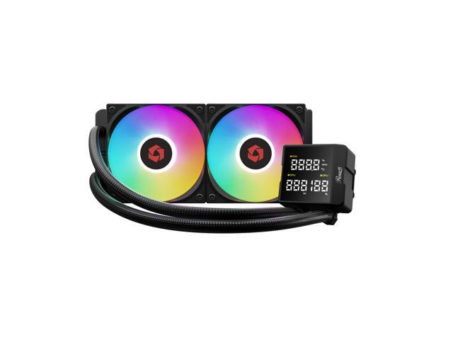 Rosewill FROSTMAX 240mm Digital ARGB AIO CPU Cooler - Real-Time Digital Display, 240mm Radiator, 2 x ARGB PWM Fans, Upgraded Cooper Base Design,...
