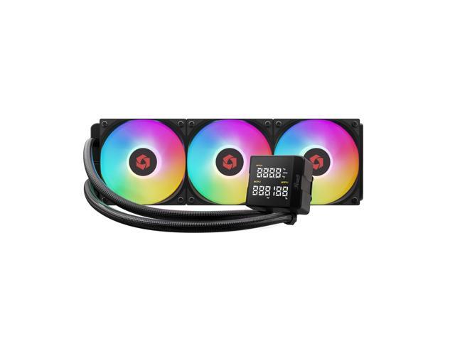 Rosewill FROSTMAX 360mm Digital ARGB AIO CPU Cooler - Real-Time Digital Display, 360mm Radiator, 3 x ARGB PWM Fans, Upgraded Copper Base Design,...