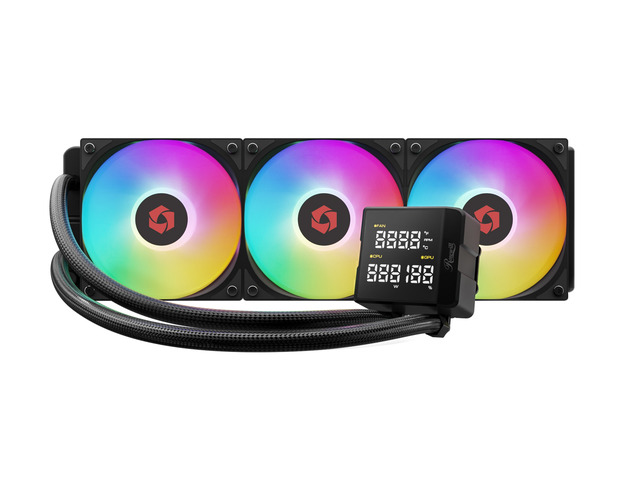 Rosewill FROSTMAX 360mm Digital ARGB AIO CPU Cooler - Real-Time Digital Display, 360mm Radiator, 3 x ARGB PWM Fans, Upgraded Copper Base Design, Ultra-Quiet High-Performance Cooling, AMD AM5/AM4 & Int