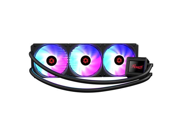 Rosewill FROSTMAX 360mm LCD ARGB AIO CPU Cooler - Real-Time 2.4-inch IPS LCD Digital Display, 360mm Radiator, 3 x ARGB PWM Fans, Upgraded Copper...
