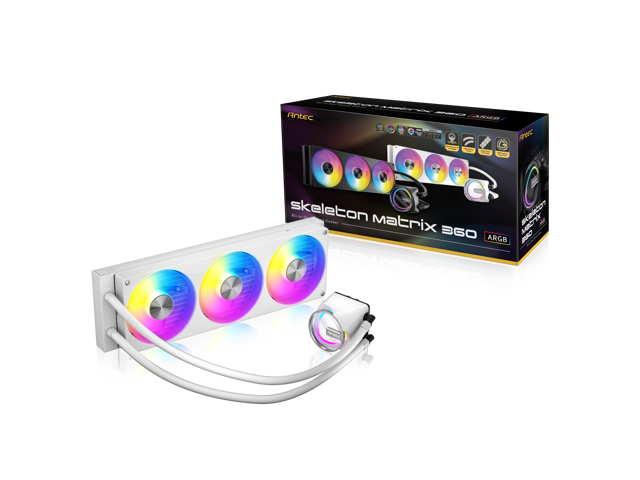 Antec Skeleton Matrix 360 ARGB White Liquid CPU Cooler, 360mm Radiator, Single-Frame Fan, Hydraulic Bearing, Copper Base, Intel LGA...
