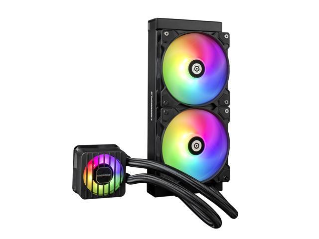 ENERMAX LIQMAXFLO 240 ARGB AIO CPU Liquid Cooler - 60mm VRM Fan up to 3000 RPM, PWM-Controlled Pump, 38mm Thick Radiator, Dual Pressure-Optimized...