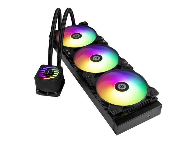 ENERMAX LIQMAXFLO 420 ARGB AIO CPU Liquid Cooler - 60mm VRM Fan up to 3000 RPM, PWM-Controlled Pump, 38mm Thick Radiator, Triple Pressure-Optimized...
