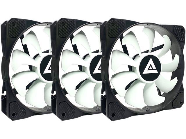 APEVIA 312S-WB 120mm Non-LED Black/White Fan with Anti-Vibration Rubber Pads (3 Pack)