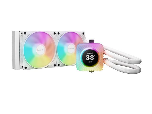 be quiet! Light Loop IO LCD 240mm White - High-Performance ARGB AIO Liquid CPU Cooler with IPS Display