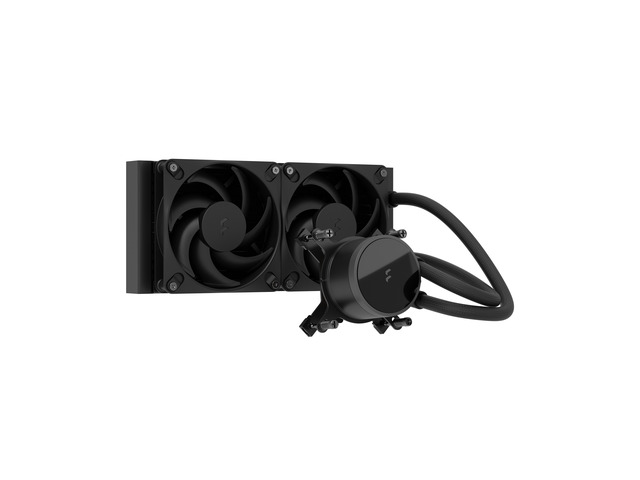 Fractal Design Radius 240 Black 240mm AIO CPU Liquid Cooler (Copper Cold Plate, Ceramic-Bearing PWM Pump, Dynamic 3 Fans, Intel LGA 1700/1200/AM5/AM4)