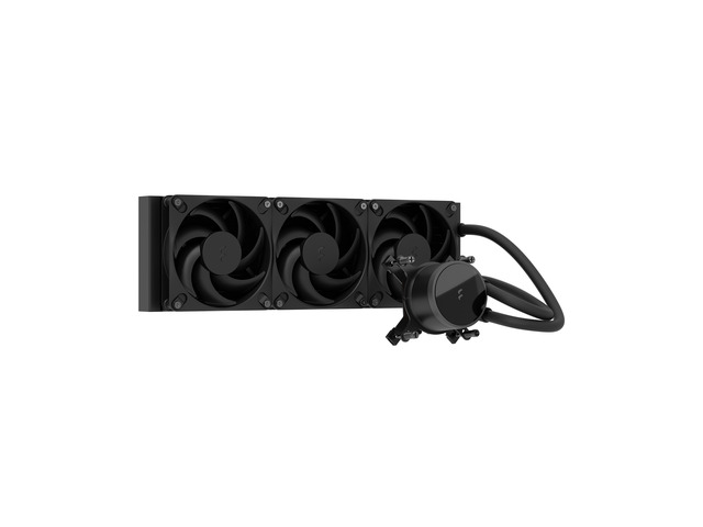 Fractal Design Radius 360 Black 360mm AIO CPU Liquid Cooler (Copper Cold Plate, Ceramic-Bearing PWM Pump, Dynamic 3 Fans, Intel LGA 1700/1200/AM5/AM4)