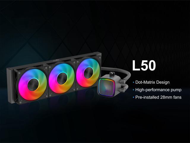 SAMA L50 360mm Liquid CPU Cooler AIO Cooler with ARGB Infinity Mirror Effect 3x120mm ARGB Light Sync with Motherboard PWM 28mm Fans Low-Noise for...