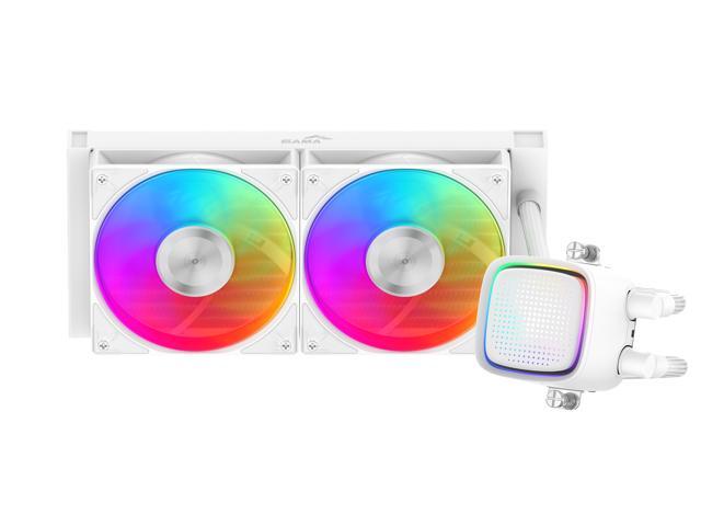 SAMA L50 240mm Liquid CPU Cooler AIO Cooler with ARGB Infinity Mirror Effect - 2x120mm ARGB Light Sync with Motherboard PWM 28mm Fans Low-Noise for...