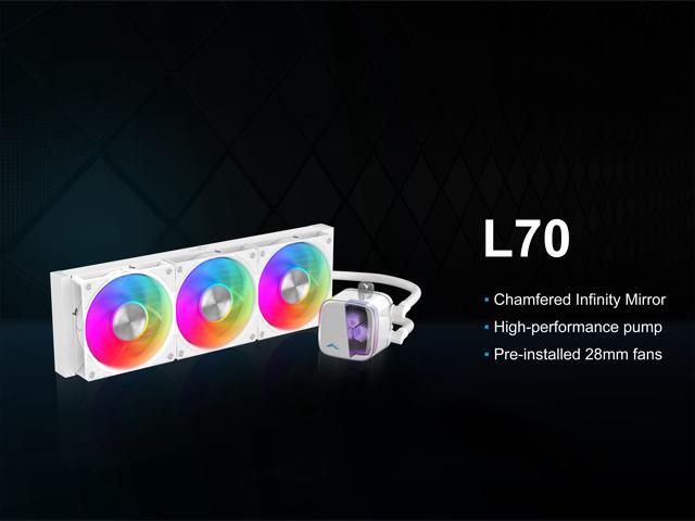 SAMA L70 360mm Liquid CPU Cooler AIO Cooler with ARGB Infinity Mirror Effect 3x120mm ARGB Light Sync with Motherboard PWM 28mm Fans Low-Noise for...