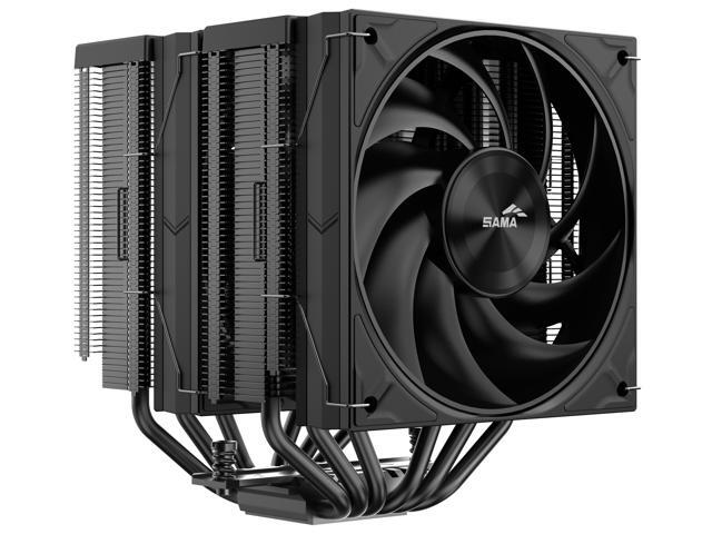 SAMA A60B Dual-Tower CPU Air Cooler Aluminum Top Cover 6 Copper Heat Pipes, Dual 120mm PWM Fans, for AMD AM4/AM5, Intel LGA...