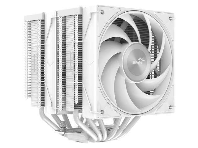 SAMA A60W Dual-Tower CPU Air Cooler Aluminum Top Cover 6 Copper Heat Pipes, Dual 120mm PWM Fans, for AMD AM4/AM5, Intel LGA...