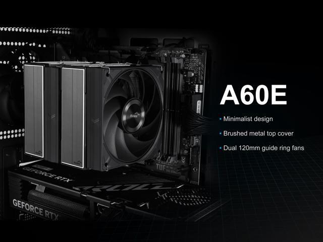 SAMA A60E Dual-Tower CPU Air Cooler Aluminum Top Cover 6 Copper Heat Pipes, Dual 120mm PWM Fans, for AMD AM4/AM5, Intel LGA...