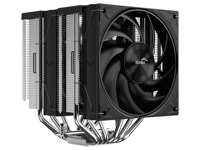 SAMA A60E Dual-Tower CPU Air Cooler Aluminum Top Cover 6 Copper Heat Pipes, Dual 120mm PWM Fans, for AMD AM4/AM5, Intel LGA...