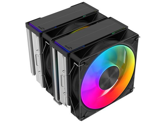 SAMA A60L Dual-Tower CPU Air Cooler ARGB Plastic Top Cover 6 Copper Heat Pipes, Dual 120mm ARGB Light Sync with Motherboard PWM Fans, for AMD...