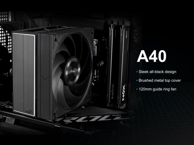 Open Box - SAMA A40B Single-Tower CPU Air Cooler Aluminum Top Cover 4 Copper Heat Pipes, 120mm PWM Fans, for AMD AM4/AM5, Intel LGA...