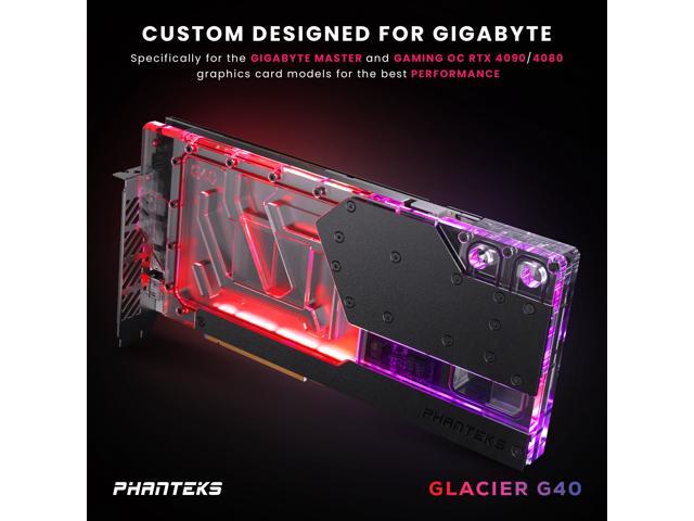 Phanteks Glacier G4090 GIGABYTE for GIGABYTE AORUS MASTER / GAMING RTX 4090, Nickel-Plated copper block, Acrylic, Aluminum Cover plate,...