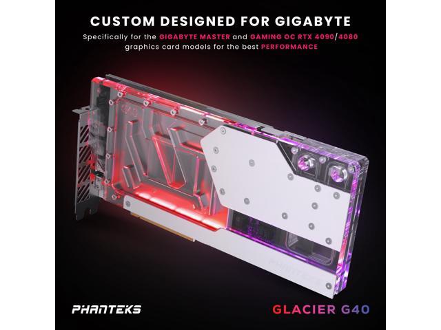 Phanteks Glacier G4090 GIGABYTE for GIGABYTE AORUS MASTER/ GAMING RTX 4090, Nickel-Plated copper block, Acrylic, Aluminum Cover plate, Digital-RGB,...